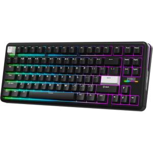 imageEPOMAKER TH85 QMKVIA Wireless Gaming Keyboard BT5024GHzUSBC Hot Swappable Prelubed Custom Milk Blue Tactile Switches Gasket Creamy Keyboard for PCMacOfficeGaming WhiteBlack