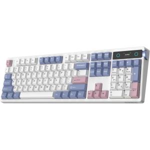 imageEPOMAKER TH108 PRO Full Size Mechanical Keyboard with Screen ampamp Knob Wireless Gaming Keyboard with 10000mAh Creamy Gasket Hot Swap Custom Driver RGB Backlight White Sea Salt SilentWhite