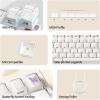 imageEPOMAKER Lusterfly Jelly Keycaps Set  123 Keys DoubleShot Laser Engraved MDA Profile ABSPC NonShineThrough MXCompatible for 6168848798100104Key Mechanical Keyboard PinkWhite