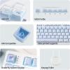 imageEPOMAKER Lusterfly Jelly Keycaps Set  123 Keys DoubleShot Laser Engraved MDA Profile ABSPC NonShineThrough MXCompatible for 6168848798100104Key Mechanical Keyboard PinkBlue
