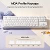 imageEPOMAKER Lusterfly Jelly Keycaps Set  123 Keys DoubleShot Laser Engraved MDA Profile ABSPC NonShineThrough MXCompatible for 6168848798100104Key Mechanical Keyboard PinkWhite