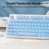 imageEPOMAKER Lusterfly Jelly Keycaps Set  123 Keys DoubleShot Laser Engraved MDA Profile ABSPC NonShineThrough MXCompatible for 6168848798100104Key Mechanical Keyboard PinkBlue