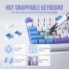 imageEPOMAKER Cypher81 75 Gasket Mechanical Gaming Keyboard with TFT Screen amp Knob TriModeTypeCBT24G Hot Swappable RGB Backlight for GamesPCMac Wisteria Linear SwitchWisteria Linear Switch