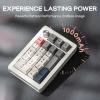 imageEPOMAKER EK21 VIA Gasket Number Pad with 1000mAh Battery BT 5024GHzWired HotSwap Numpad with Aluminum Alloy knob Programmable for WinMacGaming Retro White Wisteria V2 SwitchRetro White