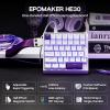 imageEPOMAKER HE30 OneHanded Hall Effect Keyboard 8K Polling amp 0125ms SOCD amp Snap Key Adjustable Trigger PBT Keycap RGB Custom Software Wired Gaming Keyboard for PCGamer Black OrangeWhite Purple
