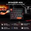imageEPOMAKER HE30 OneHanded Hall Effect Keyboard 8K Polling amp 0125ms SOCD amp Snap Key Adjustable Trigger PBT Keycap RGB Custom Software Wired Gaming Keyboard for PCGamer Black OrangeBlack Orange