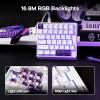 imageEPOMAKER HE30 OneHanded Hall Effect Keyboard 8K Polling amp 0125ms SOCD amp Snap Key Adjustable Trigger PBT Keycap RGB Custom Software Wired Gaming Keyboard for PCGamer Black OrangeWhite Purple