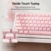imageEPOMAKER Lusterfly Jelly Keycaps Set  123 Keys DoubleShot Laser Engraved MDA Profile ABSPC NonShineThrough MXCompatible for 6168848798100104Key Mechanical Keyboard BlackPink
