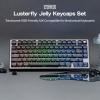 imageEPOMAKER Lusterfly Jelly Keycaps Set  123 Keys DoubleShot Laser Engraved MDA Profile ABSPC NonShineThrough MXCompatible for 6168848798100104Key Mechanical Keyboard BlackBlack