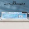 imageEPOMAKER Lusterfly Jelly Keycaps Set  123 Keys DoubleShot Laser Engraved MDA Profile ABSPC NonShineThrough MXCompatible for 6168848798100104Key Mechanical Keyboard BlackBlue