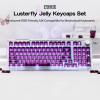 imageEPOMAKER Lusterfly Jelly Keycaps Set  123 Keys DoubleShot Laser Engraved MDA Profile ABSPC NonShineThrough MXCompatible for 6168848798100104Key Mechanical Keyboard BlackRed
