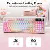 imageEPOMAKER TH99 PRO 96 Mechanical Keyboard with Screen amp Knob 10000mAh 24GhzBT Hot Swap Custom Driver RGB Backlight PBT Keycap Wireless Gaming Keyboard for PCMac Pink Sea Salt SilentPink