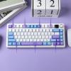 imageEPOMAKER X Aula F75 MAX Wireless Mechanical Keyboard with TFT Screen and Knob Gasket Keyboard in 75 Layout Hot Swappable Gaming Keyboard for PCMacLinux White PinkBlueWhitePurple