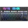 imageEPOMAKER DynaTab 75X Wireless Gaming Keyboard with Custom DotMatrix RGB LED Screen Hot Swap GasketMounted Mechanical Keyboard Bluetooth24GUSBC Custom Keyboard Black Wisteria Linear SwitchBlack Grey