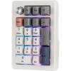 imageEPOMAKER EK21 VIA Gasket Number Pad with 1000mAh Battery BT 5024GHzWired HotSwap Numpad with Aluminum Alloy knob Programmable for WinMacGaming Retro White Wisteria V2 SwitchRetro White