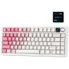 imageEPOMAKER X Aula F75 MAX Wireless Mechanical Keyboard with TFT Screen and Knob Gasket Keyboard in 75 Layout Hot Swappable Gaming Keyboard for PCMacLinux White PinkWhite Pink