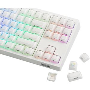 imageEPOMAKER Lusterfly Jelly Keycaps Set  123 Keys DoubleShot Laser Engraved MDA Profile ABSPC NonShineThrough MXCompatible for 6168848798100104Key Mechanical Keyboard BlackWhite