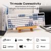imageEPOMAKER TH108 PRO Full Size Mechanical Keyboard with Screen amp Knob Wireless Gaming Keyboard with 10000mAh Creamy Gasket Hot Swap Custom Driver RGB Backlight NKRO Pink Sea Salt SilentWhite