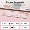 imageEPOMAKER TH108 PRO Full Size Mechanical Keyboard with Screen amp Knob Wireless Gaming Keyboard with 10000mAh Creamy Gasket Hot Swap Custom Driver RGB Backlight NKRO Pink Sea Salt SilentPink
