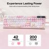 imageEPOMAKER TH108 PRO Full Size Mechanical Keyboard with Screen amp Knob Wireless Gaming Keyboard with 10000mAh Creamy Gasket Hot Swap Custom Driver RGB Backlight NKRO Pink Sea Salt SilentPink