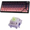 imageEPOMAKER HE75 Mechanical Keyboard with Metal Knob Flamingo Switch35 Pieces Wisteria V2 Linear 38gf Keyboard Switches Set