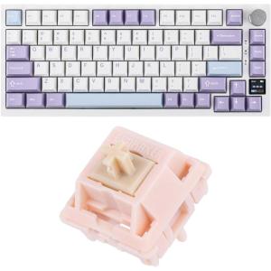 imageEPOMAKER Ajazz AK820 Pro 75 Mechanical Keyboard GasketMounted Gaming Keyboard with TFT Smart DisplayampKnob  100 pcs Nude Rosa Silent Linear Switches
