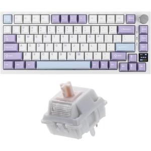 imageEPOMAKER Ajazz AK820 Pro 75 Wireless Mechanical Keyboard with TFT Smart DisplayampKnobCream Marble 47gf Gaming Keyboard Switches