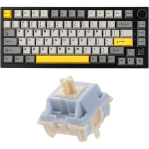 imageEPOMAKER Ajazz AK820 Pro 75 Wireless Mechanical Keyboard with TFT Smart DisplayampKnobSorane 39gf Gaming Keyboard Switches Set