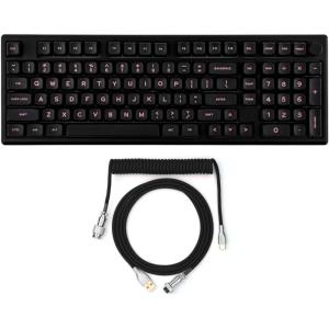 imageEPOMAKER Galaxy100 QMKVIA Wireless Gaming KeyboardMix 18m Coiled Keyboard Cable USB C to USB A TPU Cable for Mechanical Gaming Keyboard