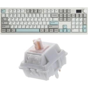 imageEPOMAKER QK108 Full Size Mechanical Keyboard with Screen amp KnobCream Marble 47gf Gaming Keyboard Switches