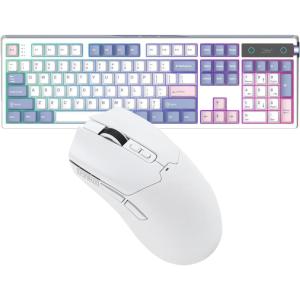imageEPOMAKER TH108 PRO Full Size Mechanical Keyboard with Screen amp KnobClick Gaming Mouse Wireless 24GhzBluetoothTypeC