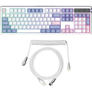 imageEPOMAKER TH108 PRO Full Size Mechanical Keyboard with Screen amp KnobMix Cable for Keyboards and More
