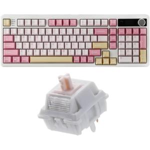 imageEPOMAKER TH99 PRO 96 Mechanical Keyboard with Screen amp KnobCream Marble 47gf Gaming Keyboard Switches