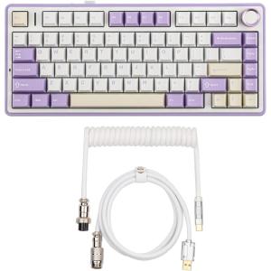 imageEPOMAKER x Aula F75 Gasket Mechanical KeyboardPuff White Type C Detachable Mechanical Gaming Keyboard Cable