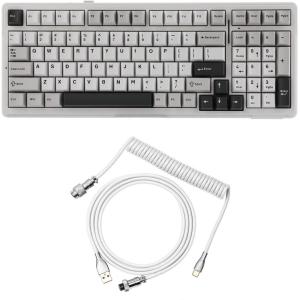 imageEPOMAKER x Aula F99 Wireless Mechanical KeyboardMix 18m Coiled Keyboard Cable with Detachable Metal Aviator