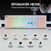 imageEPOMAKER HE108 Wireless Gaming Keyboard 8K Polling amp 10000mAh SOCD amp DKS FullSized Hall Effect Keyboard with Rapid Triggering Custom Driver RGB Backlit PBT Keycap WhiteWhite