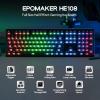 imageEPOMAKER HE108 Wireless Gaming Keyboard 8K Polling amp 10000mAh SOCD amp DKS FullSized Hall Effect Keyboard with Rapid Triggering Custom Driver RGB Backlit PBT Keycap WhiteBlack