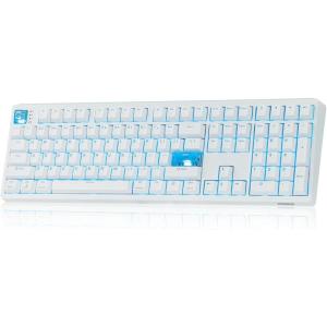 imageEPOMAKER HE108 Wireless Gaming Keyboard 8K Polling amp 10000mAh SOCD amp DKS FullSized Hall Effect Keyboard with Rapid Triggering Custom Driver RGB Backlit PBT Keycap WhiteWhite