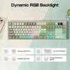imageEPOMAKER Aula S102 PRO Membrane Gaming Keyboard with TFT Screen Volume Knob amp Number Pad BT24GUSB RGB Backlit Creamy Silicone Structure Silent Keyboard for PC GameOffice GreyGrey