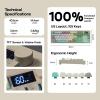 imageEPOMAKER Aula S102 PRO Membrane Gaming Keyboard with TFT Screen Volume Knob amp Number Pad BT24GUSB RGB Backlit Creamy Silicone Structure Silent Keyboard for PC GameOffice GreyGrey