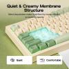 imageEPOMAKER Aula S102 PRO Membrane Gaming Keyboard with TFT Screen Volume Knob amp Number Pad BT24GUSB RGB Backlit Creamy Silicone Structure Silent Keyboard for PC GameOffice GreyYellow