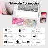 imageEPOMAKER QK108 Full Size Mechanical Keyboard with Screen amp Knob 8000mAh CreamyampThocky Gasket RGB Backlit Mac Keycap Wireless Gaming Keyboard for MacWin Pink Creamy JadePink
