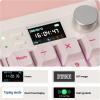 imageEPOMAKER QK108 Full Size Mechanical Keyboard with Screen amp Knob 8000mAh CreamyampThocky Gasket RGB Backlit Mac Keycap Wireless Gaming Keyboard for MacWin Pink Creamy JadePink