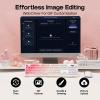 imageEPOMAKER QK108 Full Size Mechanical Keyboard with Screen amp Knob 8000mAh CreamyampThocky Gasket RGB Backlit Mac Keycap Wireless Gaming Keyboard for MacWin Pink Creamy JadePink