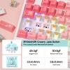 imageEPOMAKER QK108 Full Size Mechanical Keyboard with Screen amp Knob 8000mAh CreamyampThocky Gasket RGB Backlit Mac Keycap Wireless Gaming Keyboard for MacWin Pink Creamy JadePink