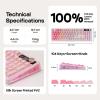 imageEPOMAKER TH108 V2 PRO Full Size Mechanical Keyboard with ScreenampKnob 10000mAh BT24Ghz Mac Modifier PBT Keycap Hot Swap RGB Gasket Wireless Gaming Keyboard for MacPC Black Creamy JadePink