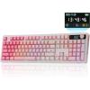 imageEPOMAKER TH108 V2 PRO Full Size Mechanical Keyboard with ScreenampKnob 10000mAh BT24Ghz Mac Modifier PBT Keycap Hot Swap RGB Gasket Wireless Gaming Keyboard for MacPC Black Creamy JadePink