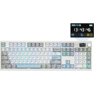 imageEPOMAKER QK108 Full Size Mechanical Keyboard with Screen amp Knob 8000mAh CreamyampThocky Gasket RGB Backlit Mac Keycap Wireless Gaming Keyboard for MacWin Pink Creamy JadeWhite Cyan