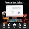 imageEPOMAKER TH108 V2 PRO Full Size Mechanical Keyboard with ScreenampKnob 10000mAh BT24Ghz Mac Modifier PBT Keycap Hot Swap RGB Gasket Wireless Gaming Keyboard for MacPC Blue Creamy JadeBlack