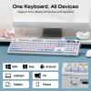 imageEPOMAKER TH108 V2 PRO Full Size Mechanical Keyboard with ScreenampKnob 10000mAh BT24Ghz Mac Modifier PBT Keycap Hot Swap RGB Gasket Wireless Gaming Keyboard for MacPC Blue Creamy JadeBlue